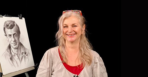 Maľovanie pravou hemisférou - portrét suchým štetcom